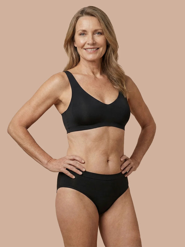 Slip senza cuciture | Perdite urinarie leggere | Ultra morbido e senza cuciture | 100% anti-perdita e Cotone Biologico | Nero | mutande mestruali