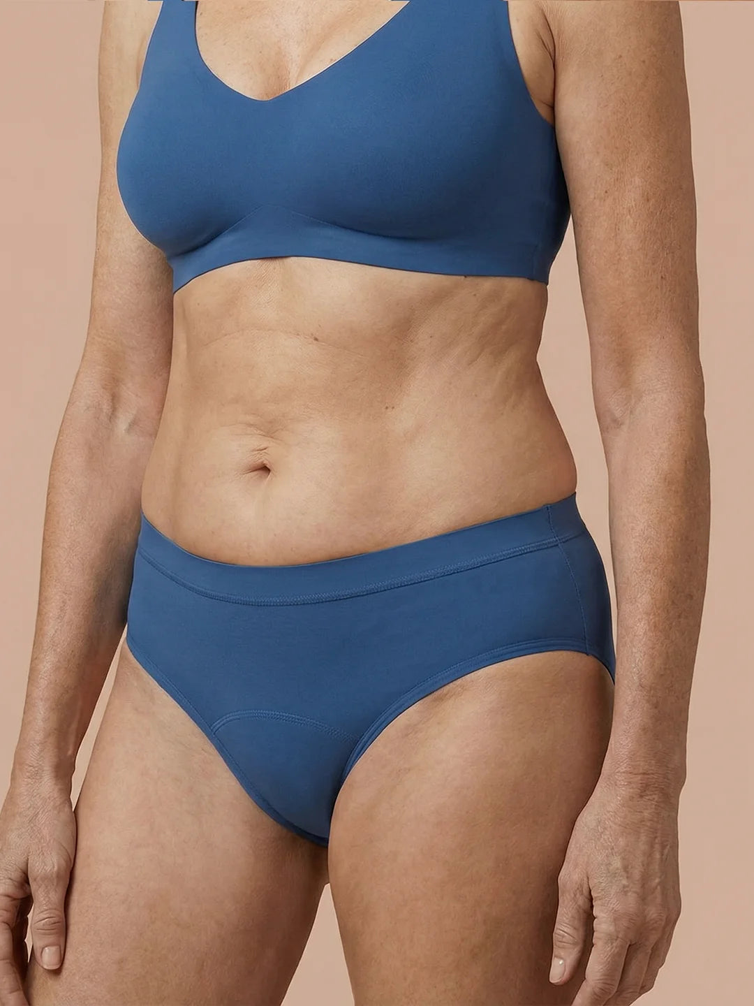 Slip senza cuciture | Perdite urinarie leggere | Ultra morbido e senza cuciture | 100% anti-perdita e cotone biologico | Blu | mutande mestruali