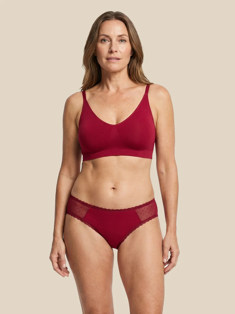 Everyday Brief | Perdite di Urina Pesanti | 100% anti-perdite, giorno e notte | Rosso | mutande mestruali