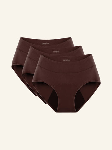Huggster Brief | Confezione da 3 | Perdite Urinarie Abbondanti | 100% anti-perdite, giorno e notte | Marrone Scuro