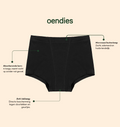 Boxer Brief per Incontinenza | Perdite Urinarie Abbondanti | 100% anti-perdite, giorno e notte | Nero