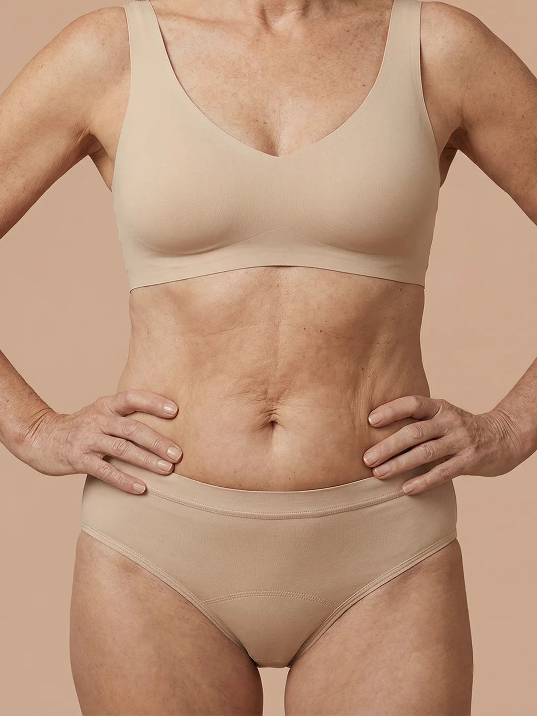 Slip senza cuciture | Perdite urinarie leggere | Ultra morbido e senza cuciture | 100% anti-perdite e Cotone Biologico | Albicocca | mutande mestruali