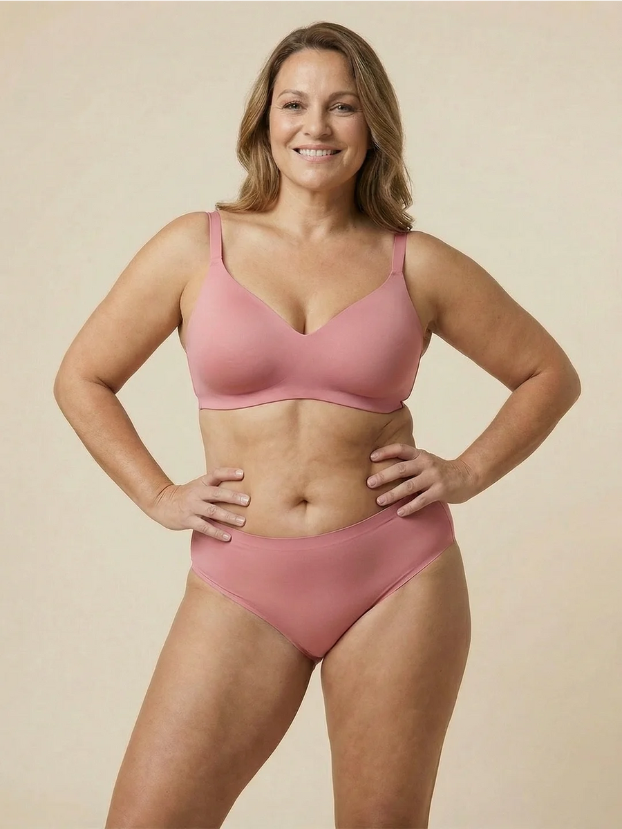 High Waist Brief | Incontinenza pesante | Ultra morbido e senza cuciture | 100% anti-perdite e Cotone Organico | Rosa | mutande per incontinenza Oendies