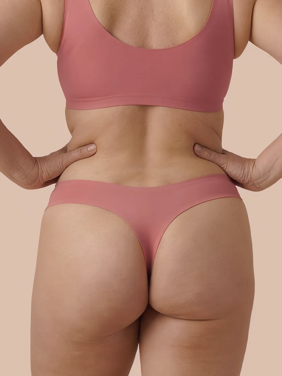 Braziliana senza cuciture | Perdite urinarie leggere | Ultra morbido e senza cuciture | 100% anti-perdite & Cotone Biologico | Rosa | mutande mestruali