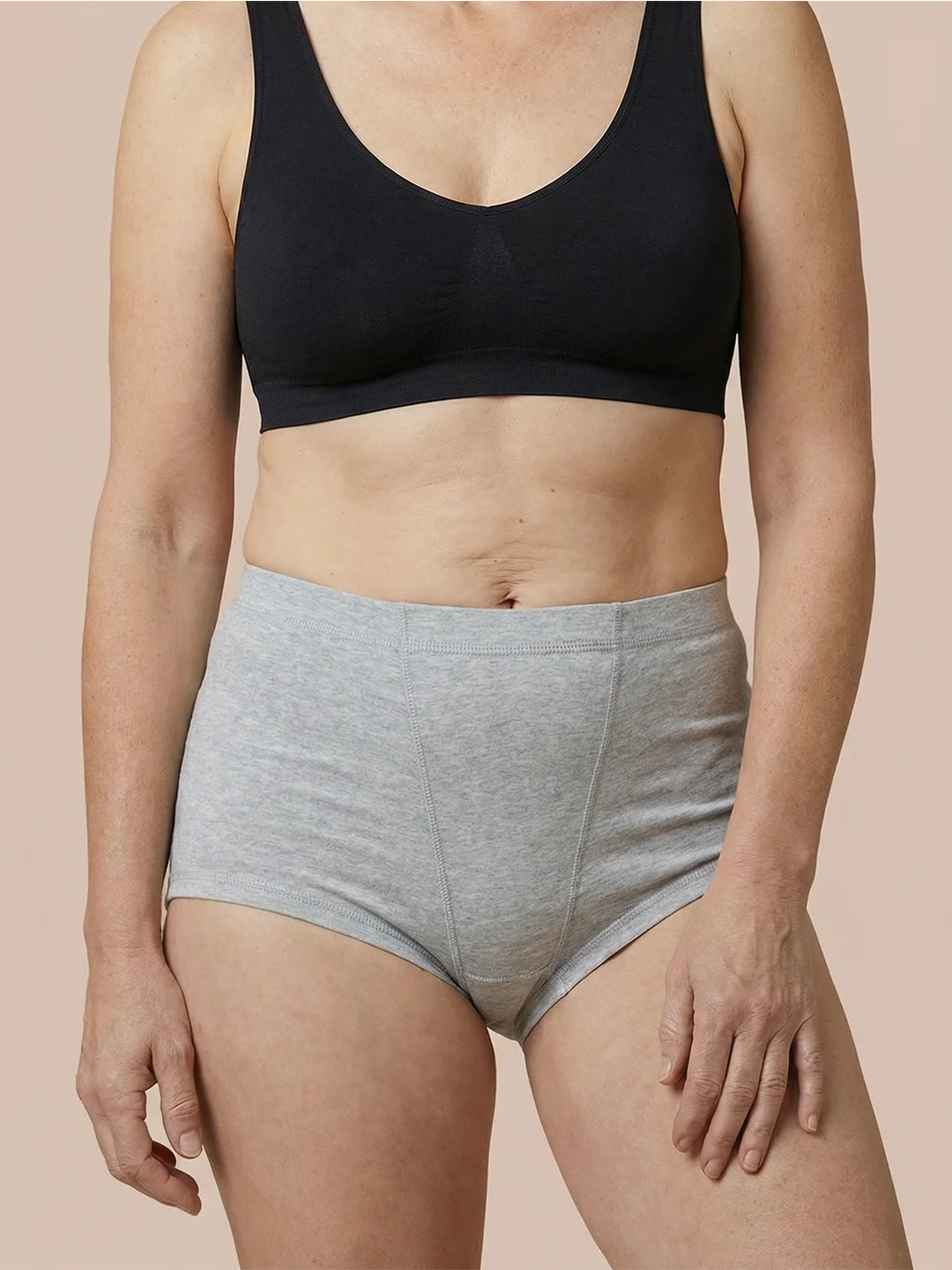 Boxer per Incontinenza | Perdite di urina pesanti | 100% anti-perdite, giorno e notte | Grigio