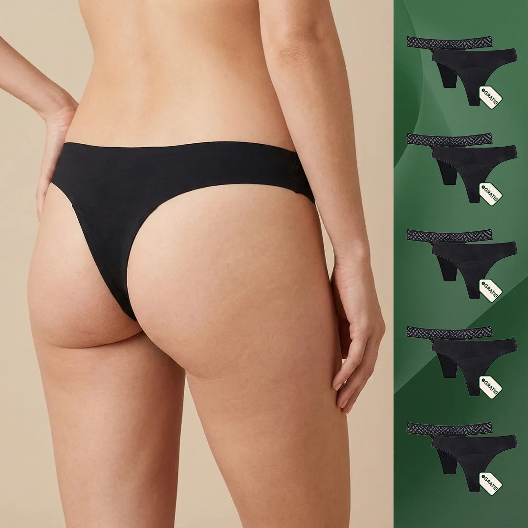 Menstruatie ondergoed bundel, samengestelde set met meerdere zwarte naadloze strings