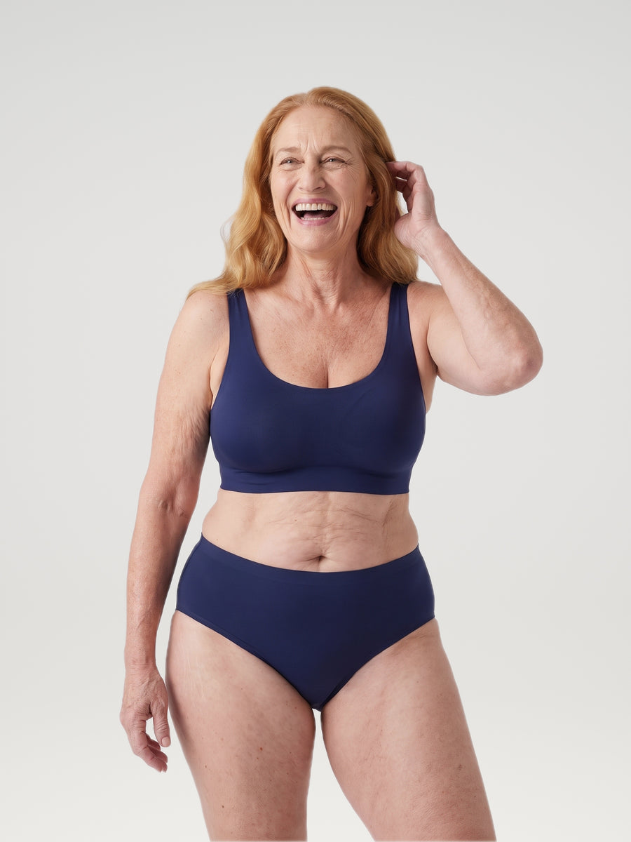 High Waist Brief | 100% anti-perdite, giorno e notte | Blu | mutande mestruali